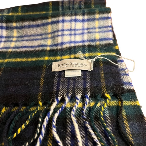 Royal Speyside Lambswool Scarf Made in Scotland Green Plaid - Picture 6 of 7